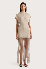 Ines Fringe Dress Oatmeal - Final Sale