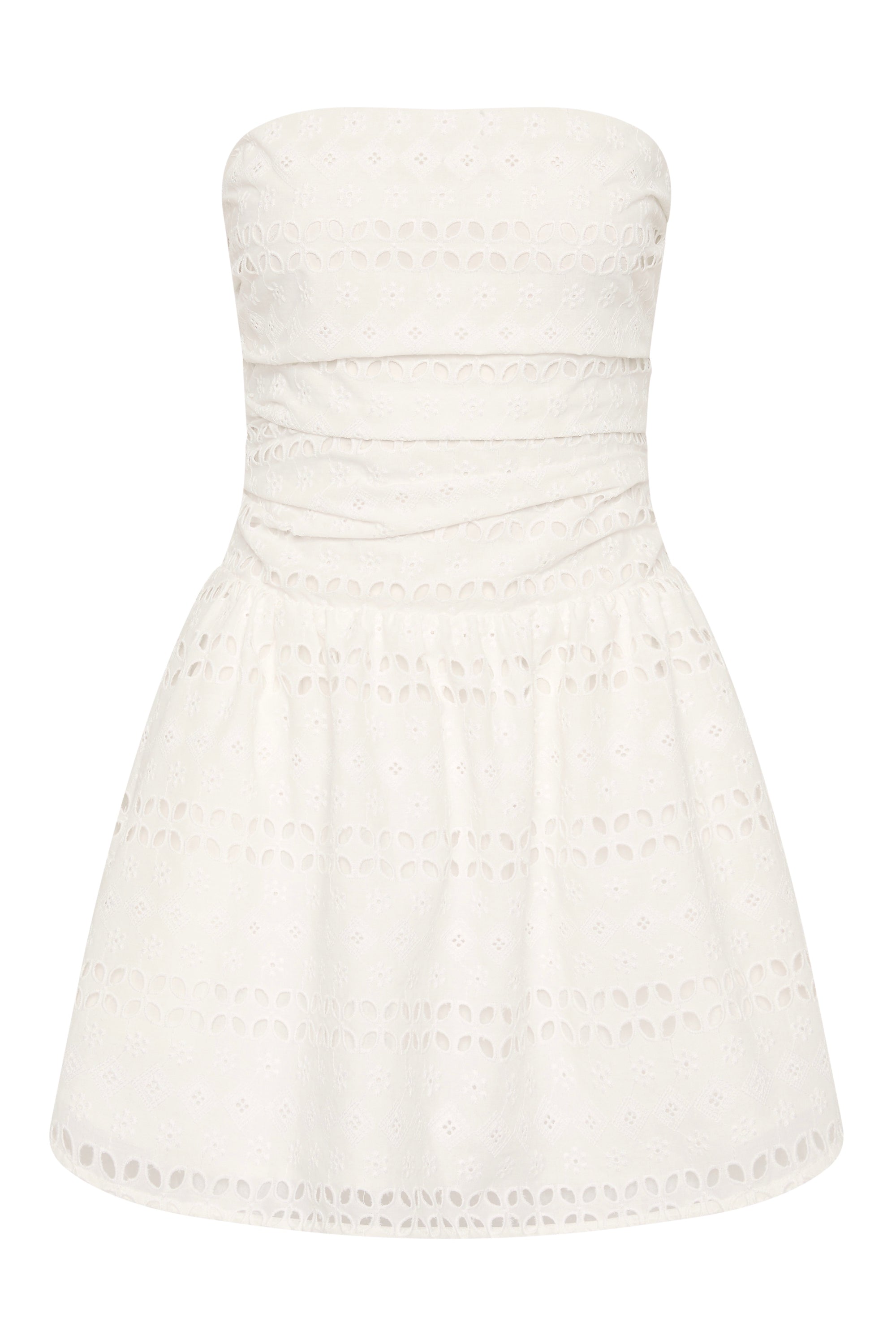 Roja Mini Dress Rosa Broderie White - Final Sale