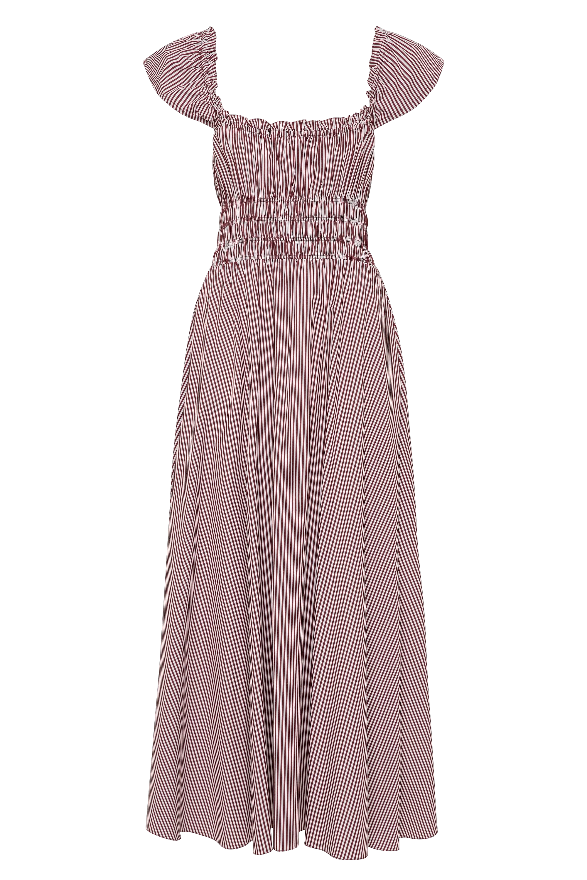 Janne Midi Dress Maia Stripe Burgundy - Final Sale