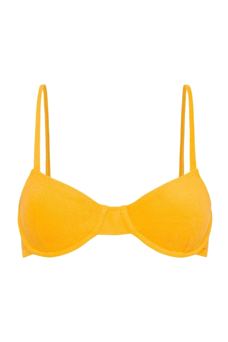 Maxime Bikini Top Citrus Towelling - Final Sale