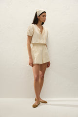 Roma Playsuit Butter Textured Gingham