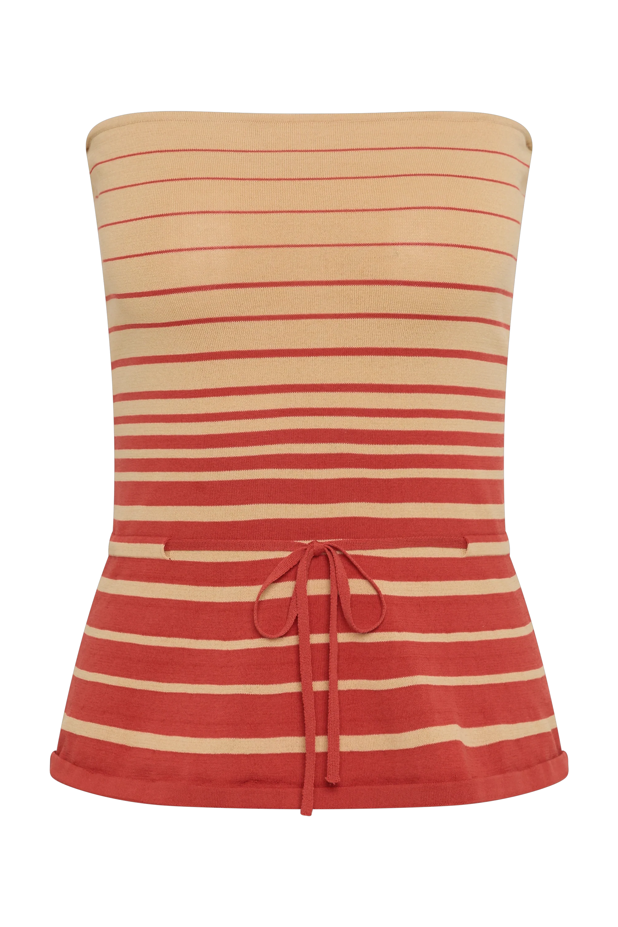 Casia Top Accordion Stripe Amber Fawn - Final Sale