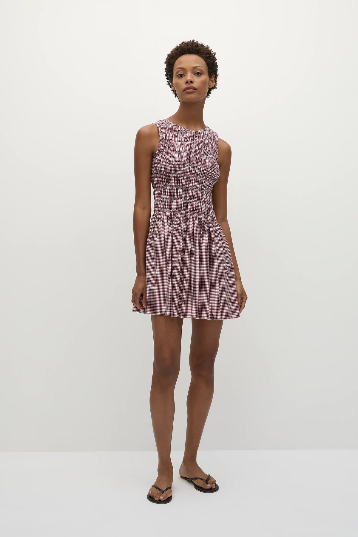 Heidi Mini Dress Gingham Deep Red