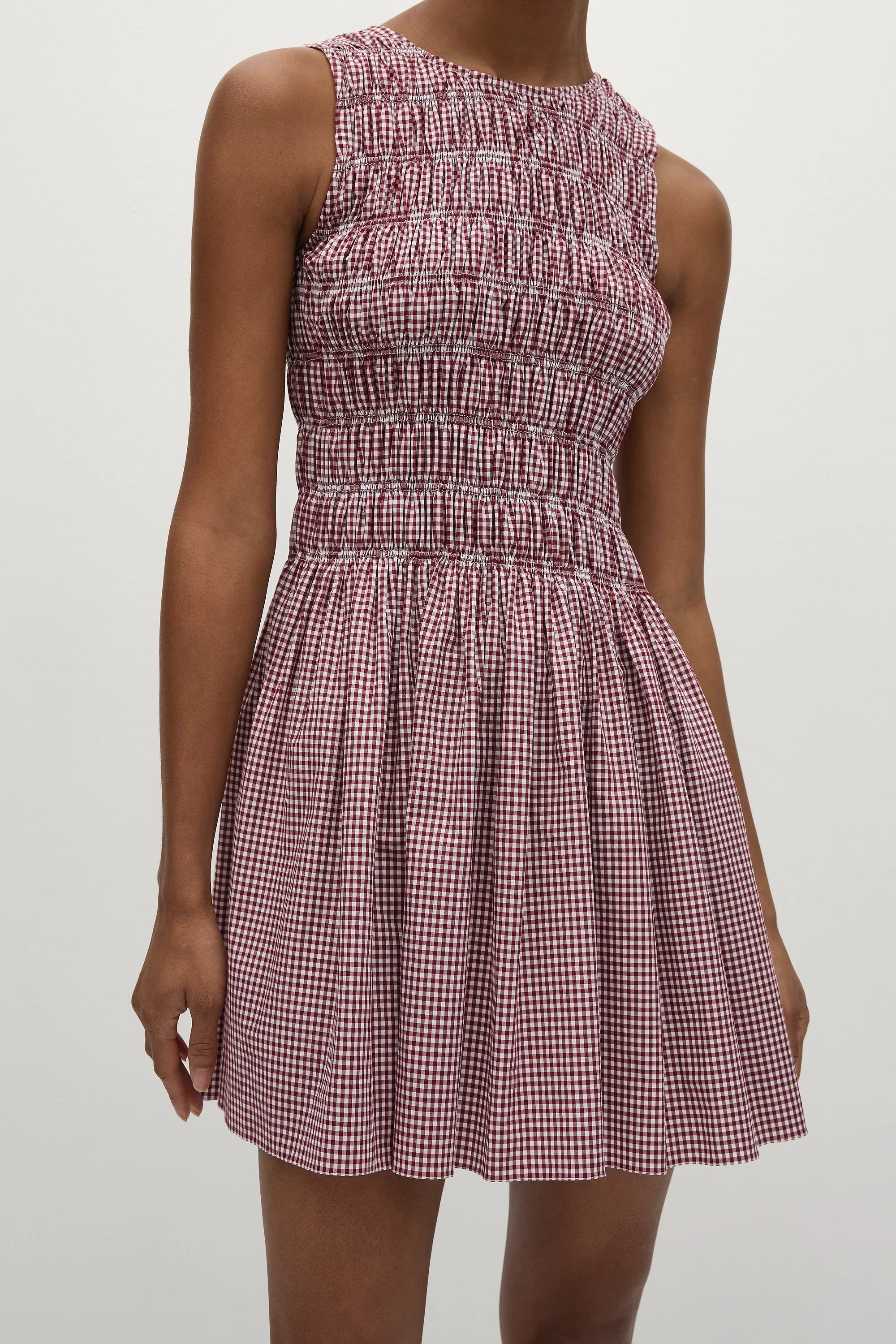 Heidi Mini Dress Gingham Deep Red