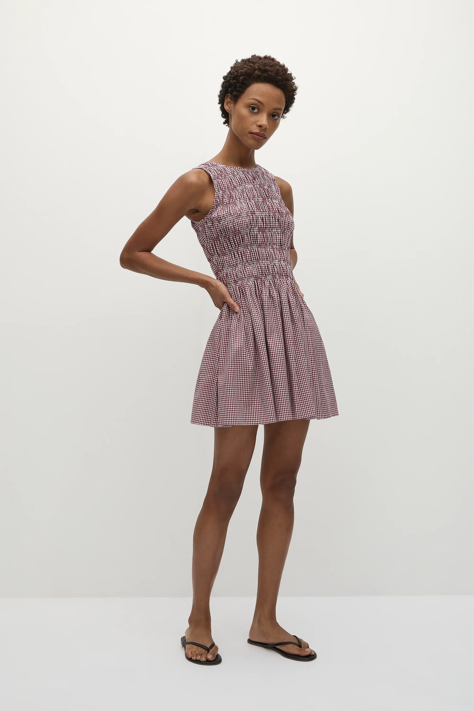 Heidi Mini Dress Gingham Deep Red