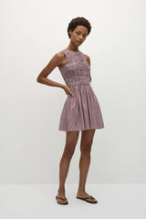 Heidi Mini Dress Gingham Deep Red