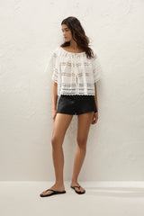 Mitla Top Rosa Broderie White - Final Sale