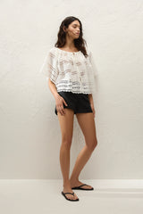 Mitla Top Rosa Broderie White - Final Sale