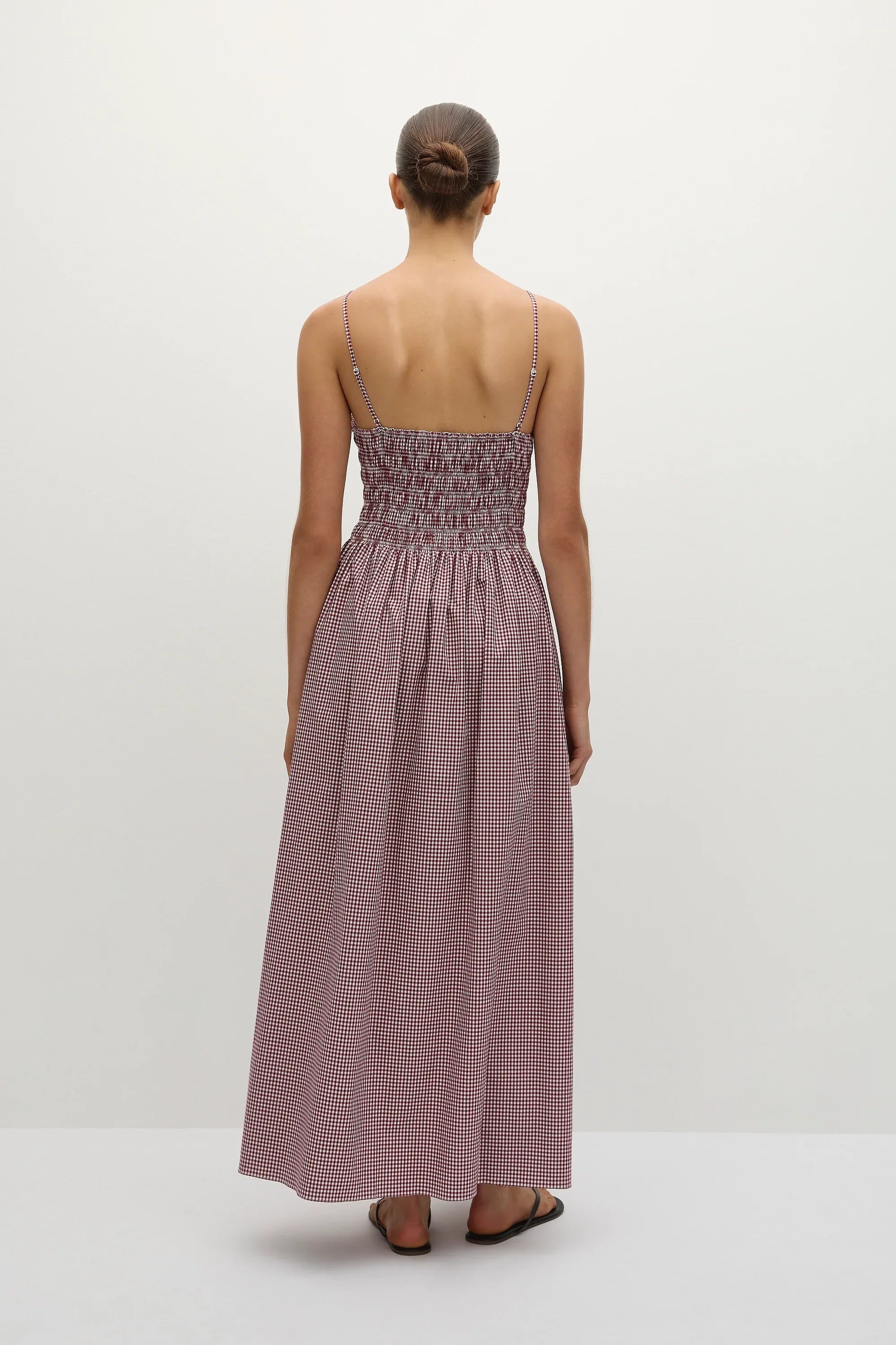Laia Maxi Dress Gingham Deep Red