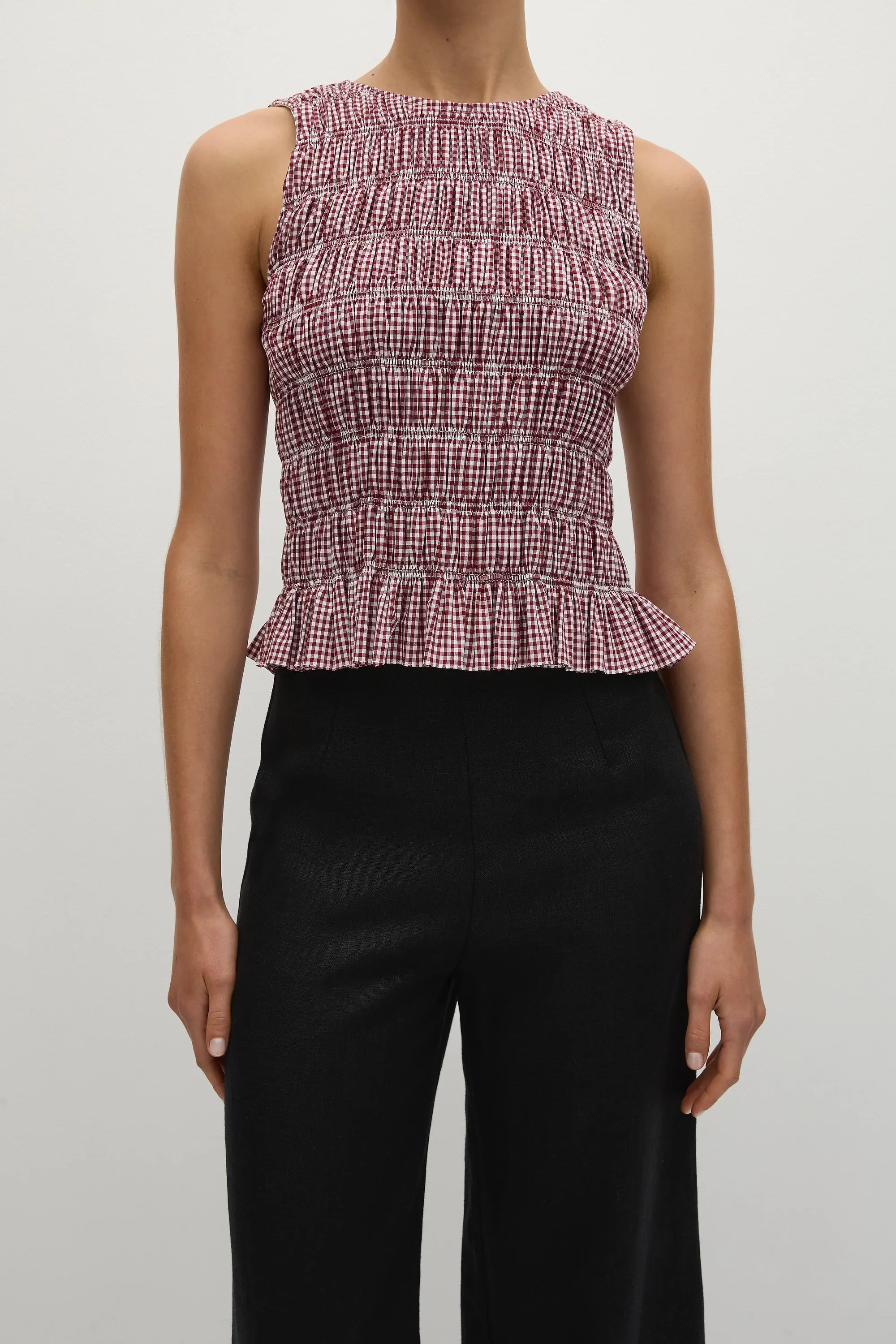 Heidi Top Gingham Red - Final Sale