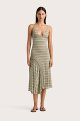 Hyeres Midi Dress Lemon Navy Stripe - Final Sale