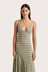 Hyeres Midi Dress Lemon Navy Stripe - Final Sale
