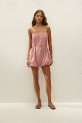 Riatto Playsuit Vintage Red Check