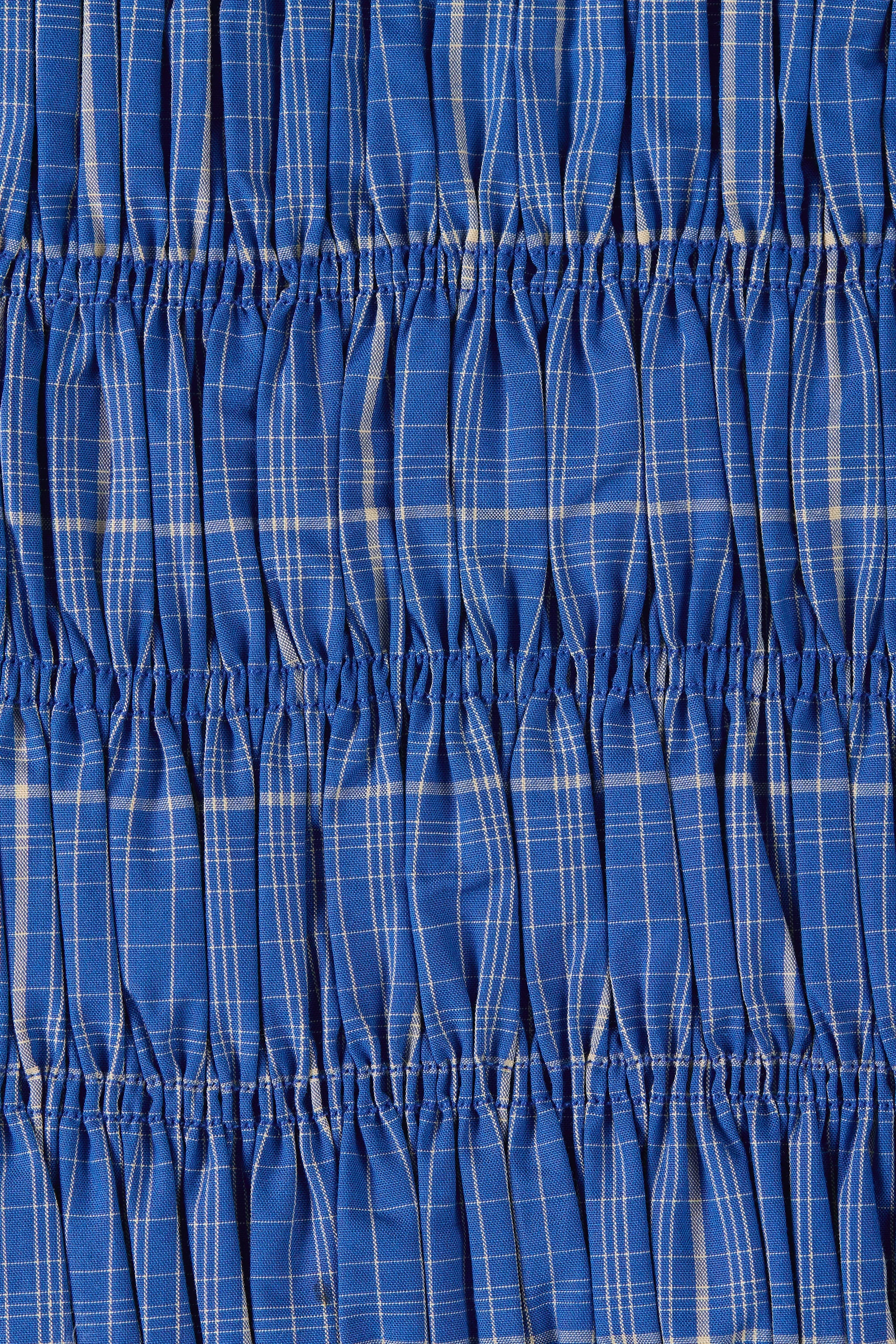 Leya Top Flor Check Cobalt