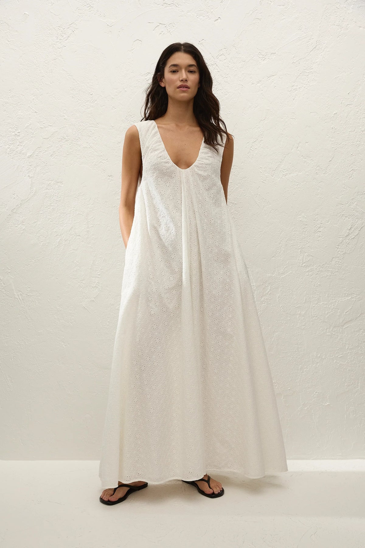 Juana Maxi Dress Valentina Broderie White