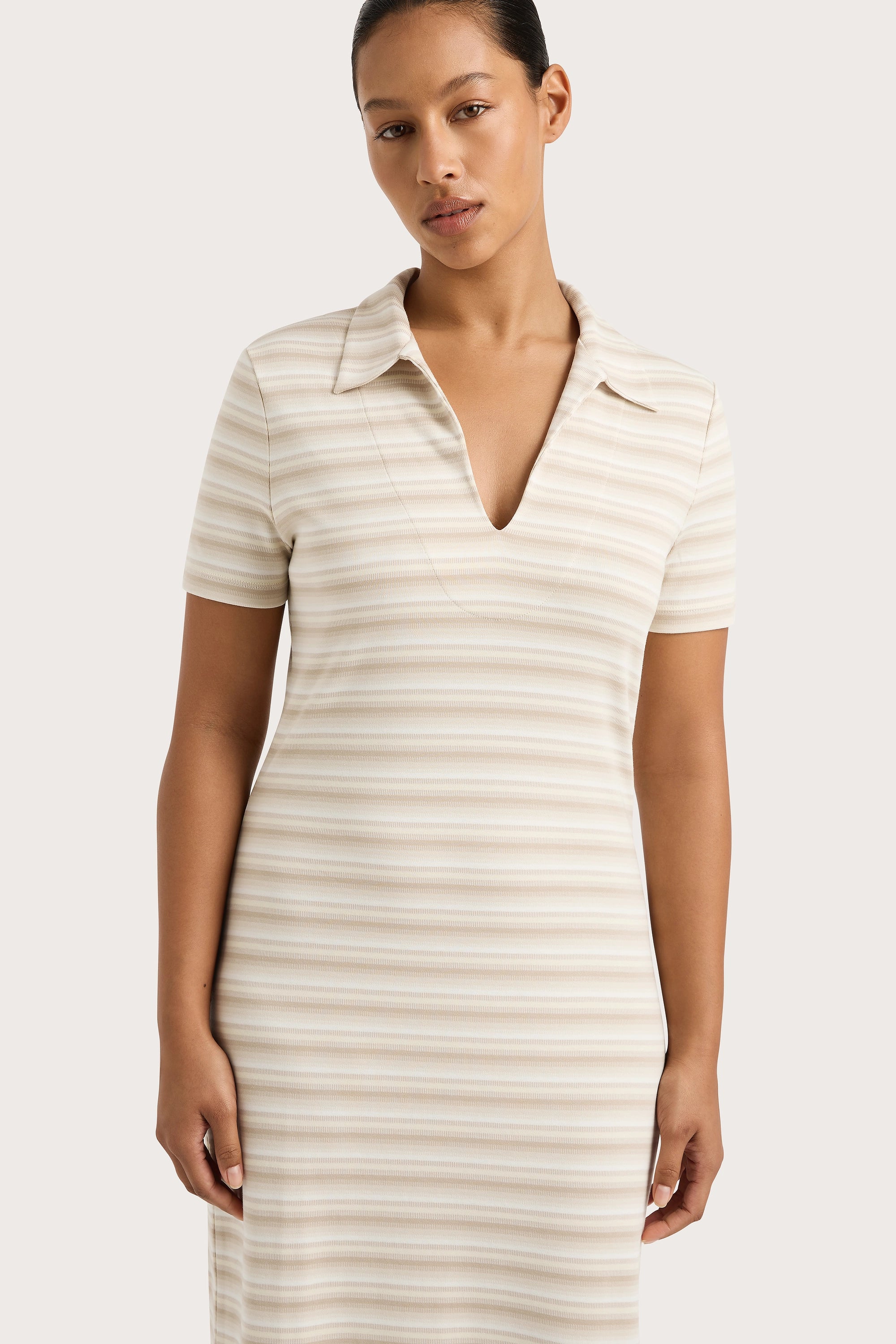 Tiesse Maxi Dress Cream Stripe - Final Sale