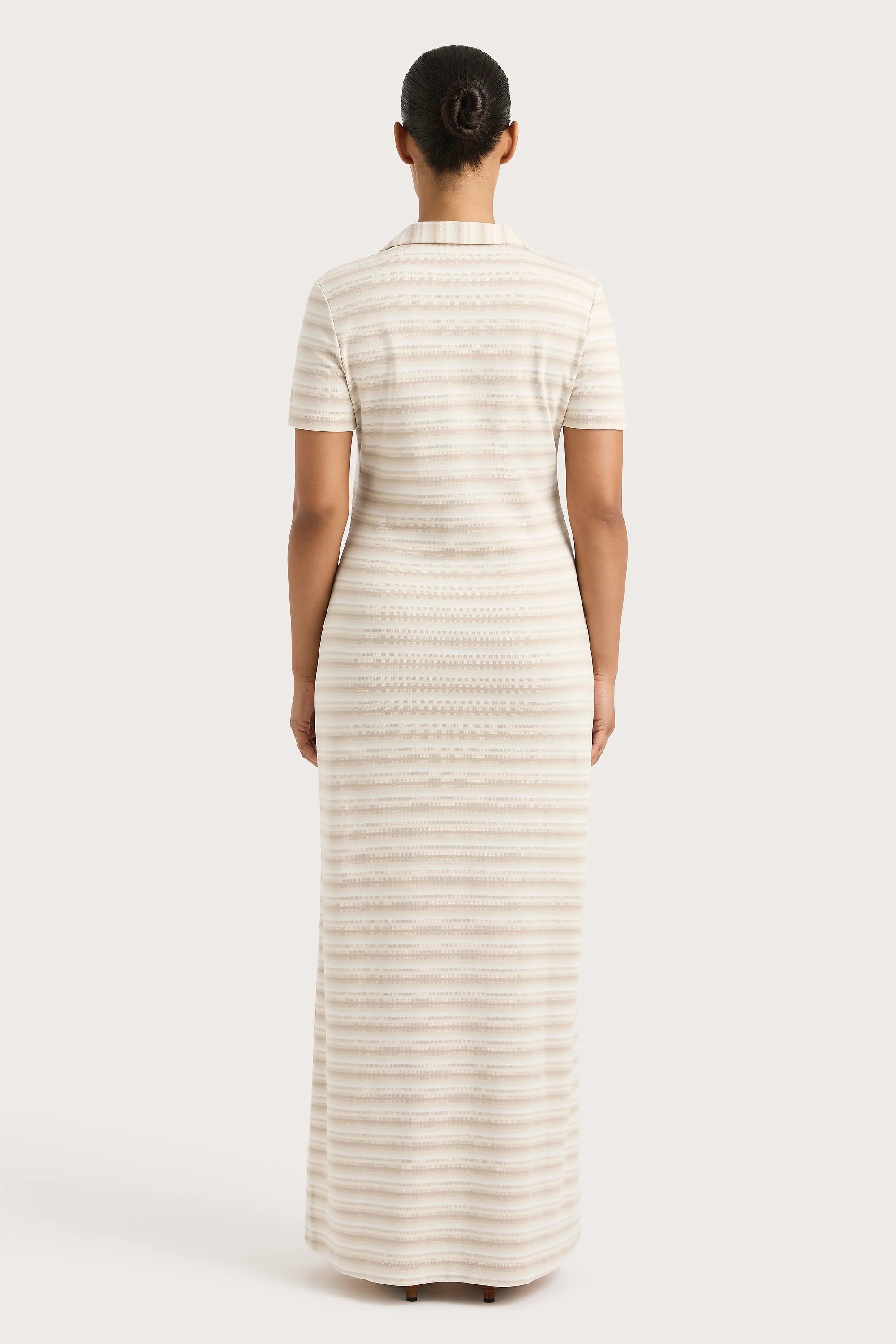 Tiesse Maxi Dress Cream Stripe - Final Sale