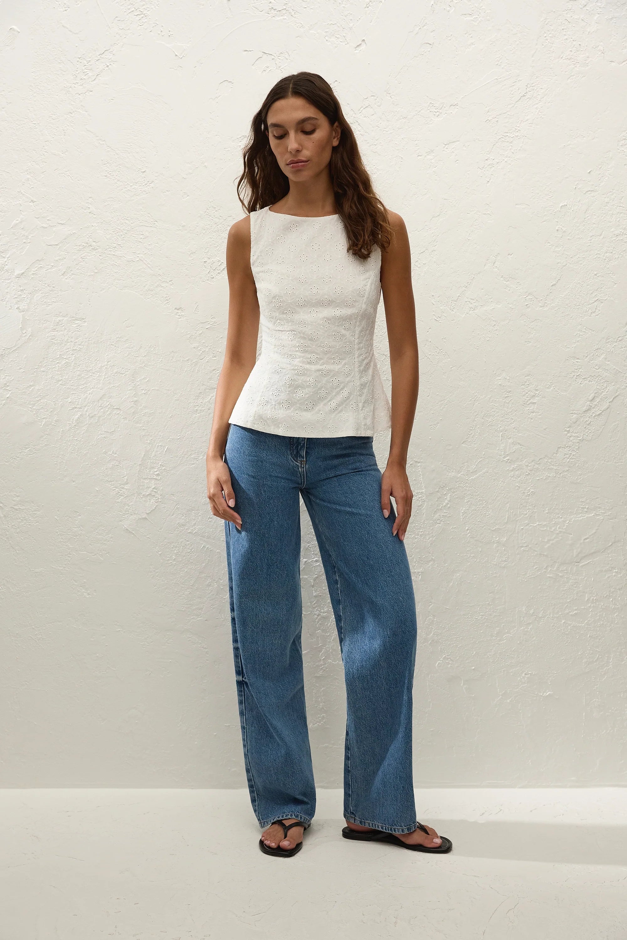 Olivia Top Valentina Broderie White - Final Sale
