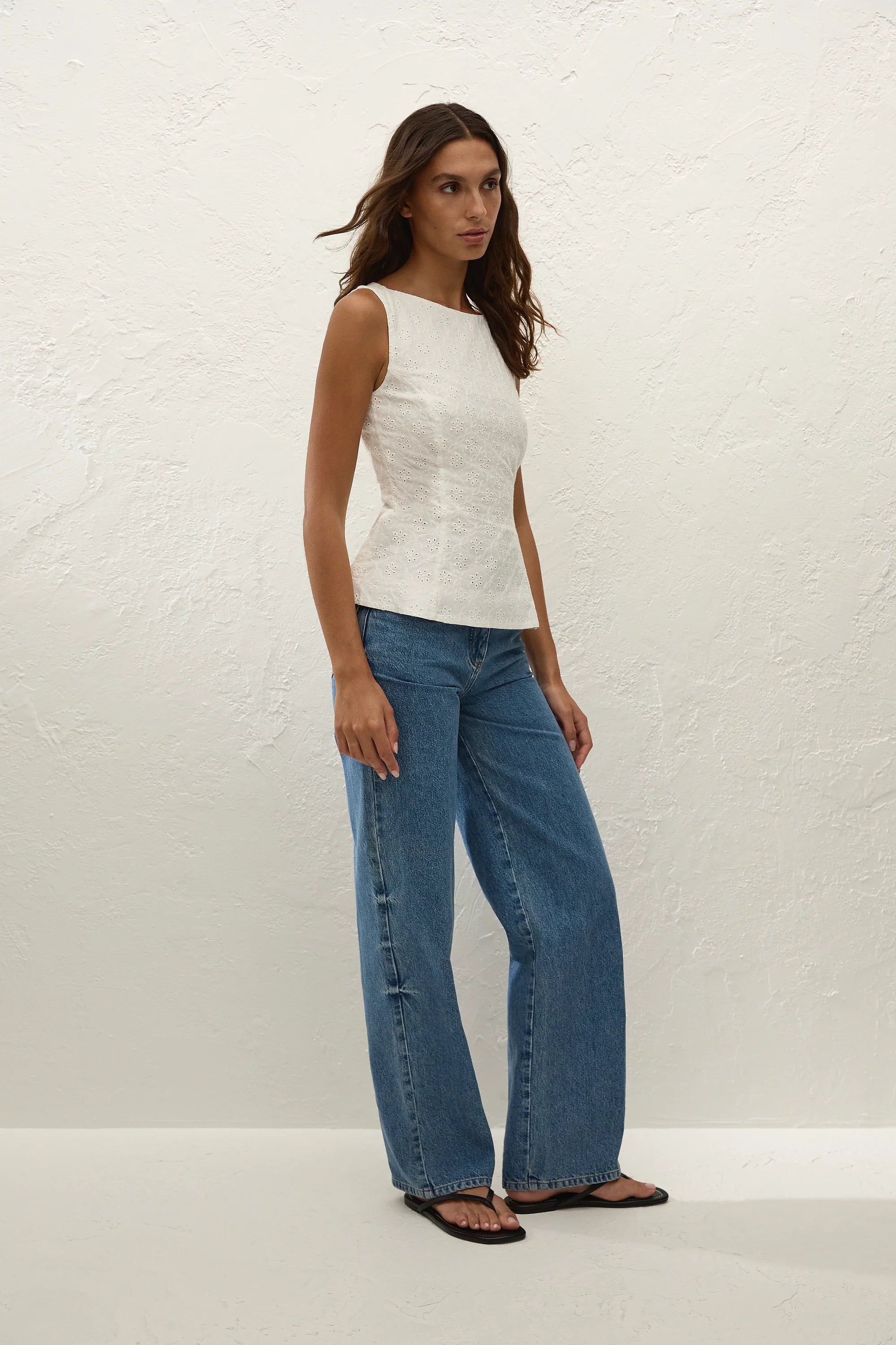 Olivia Top Valentina Broderie White - Final Sale