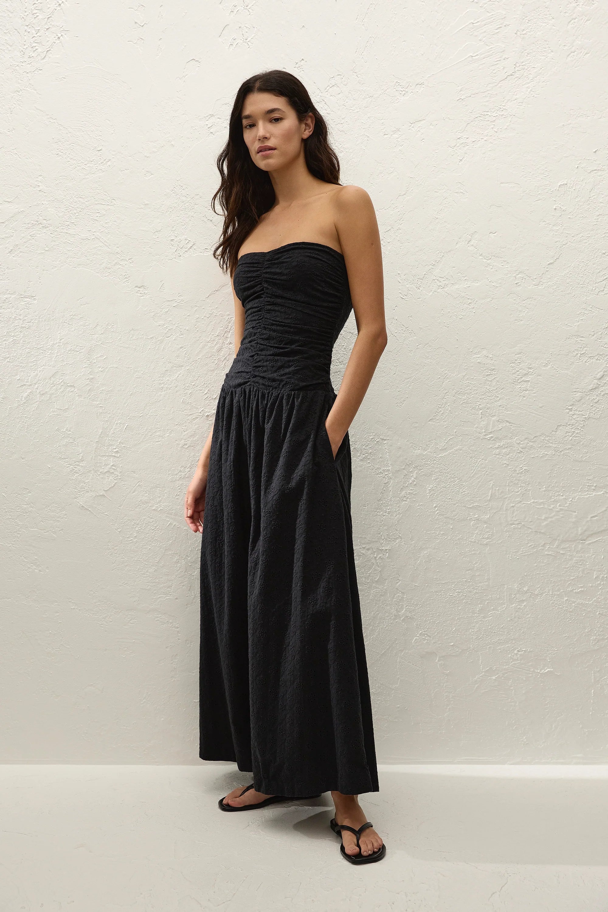Lia Maxi Dress Valentina Broderie Black - Final Sale