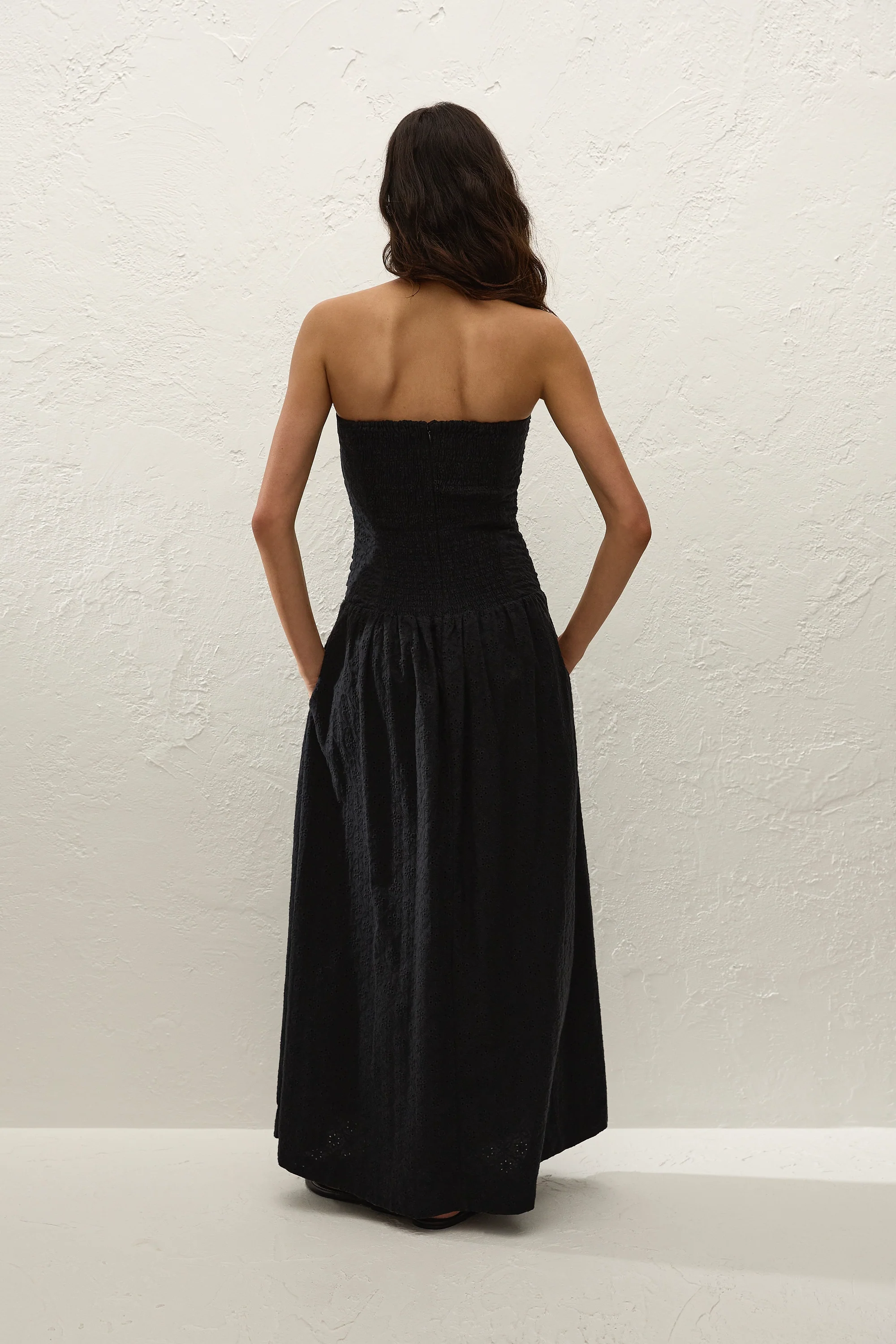 Lia Maxi Dress Valentina Broderie Black - Final Sale