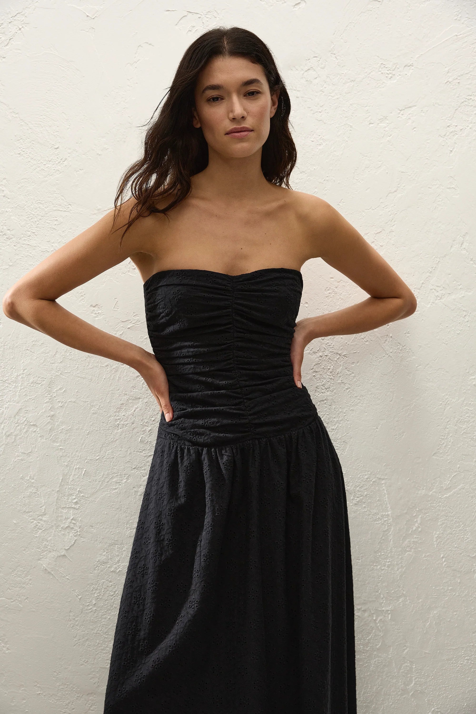 Lia Maxi Dress Valentina Broderie Black - Final Sale
