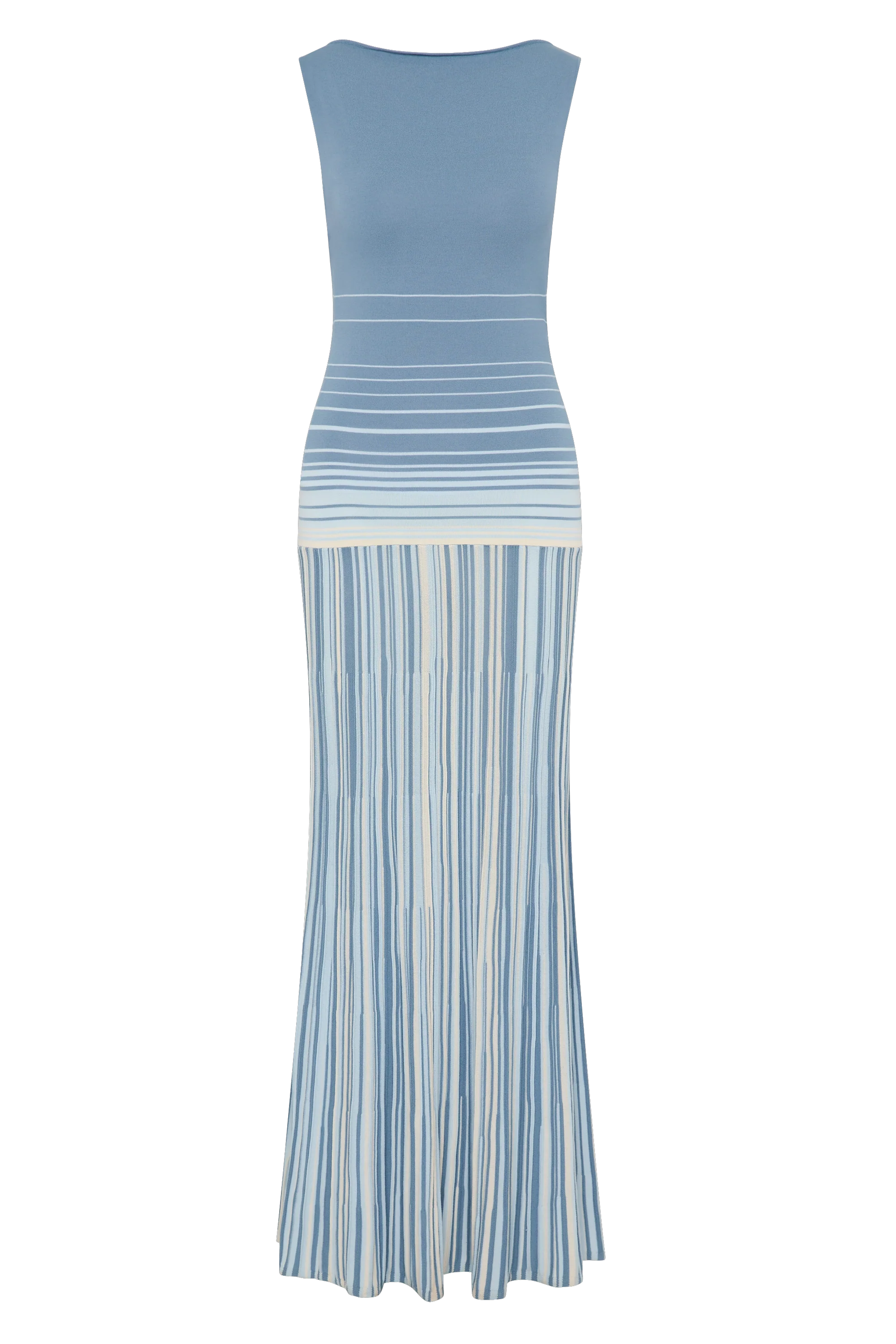 Xyla Maxi Dress Accordion Stripe Mineral Blue - Final Sale