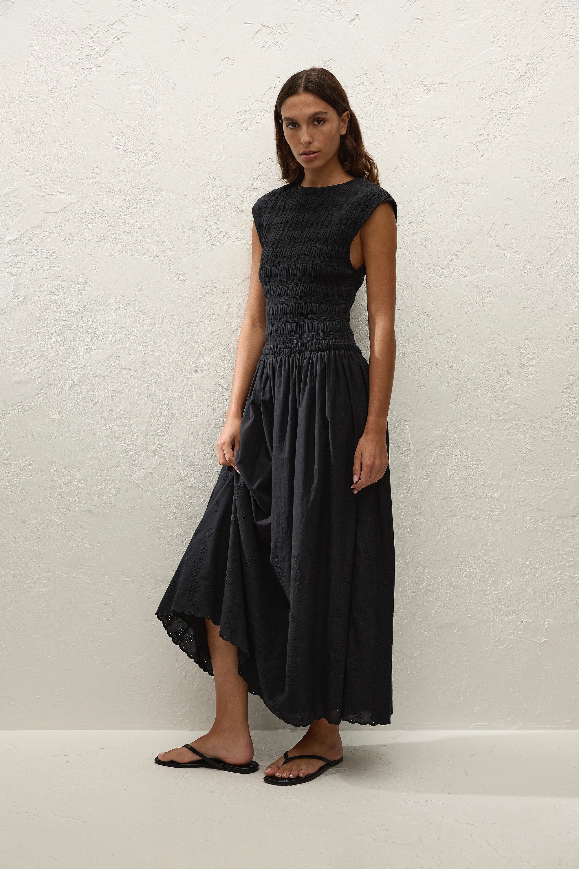Flavia Maxi Dress Julyeta Broderie Black - Final Sale