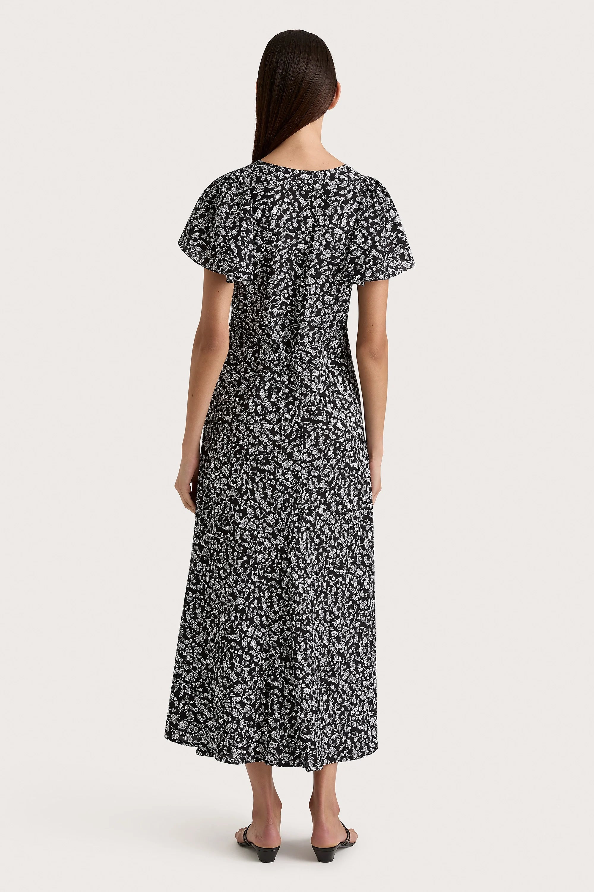 Boda Midi Dress Amaryllis Floral Black - Final Sale