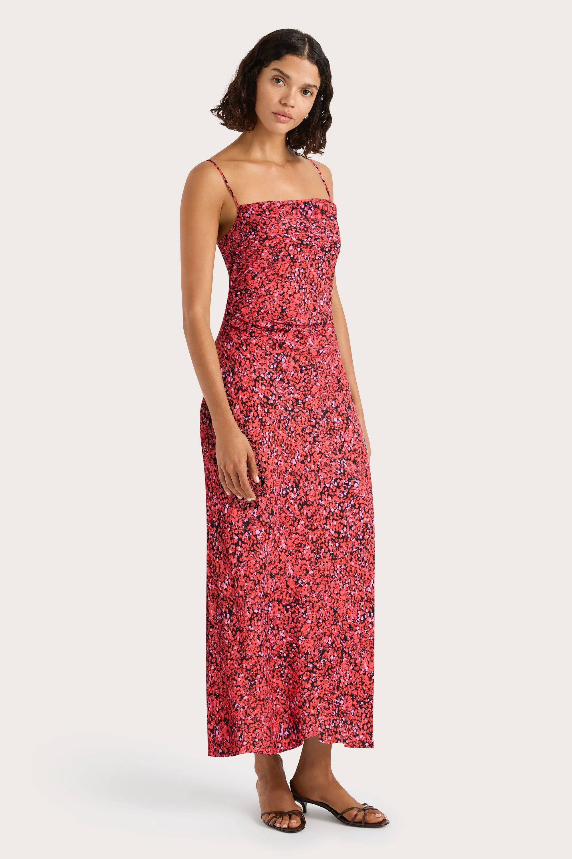 Rosas Midi Dress Meander Micro Red - Final Sale