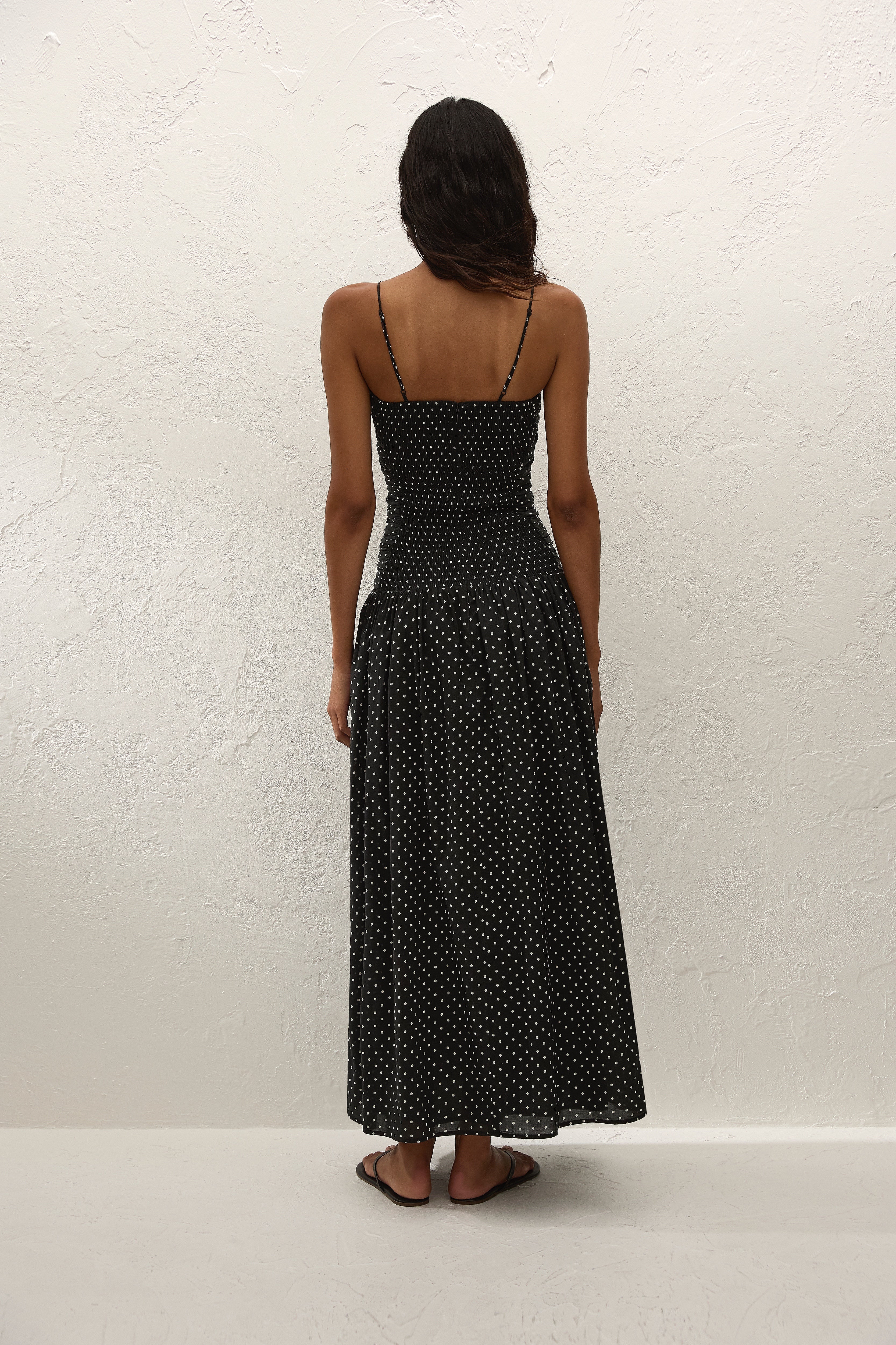 Mira Maxi Dress Lola Polka Dot Black Off White