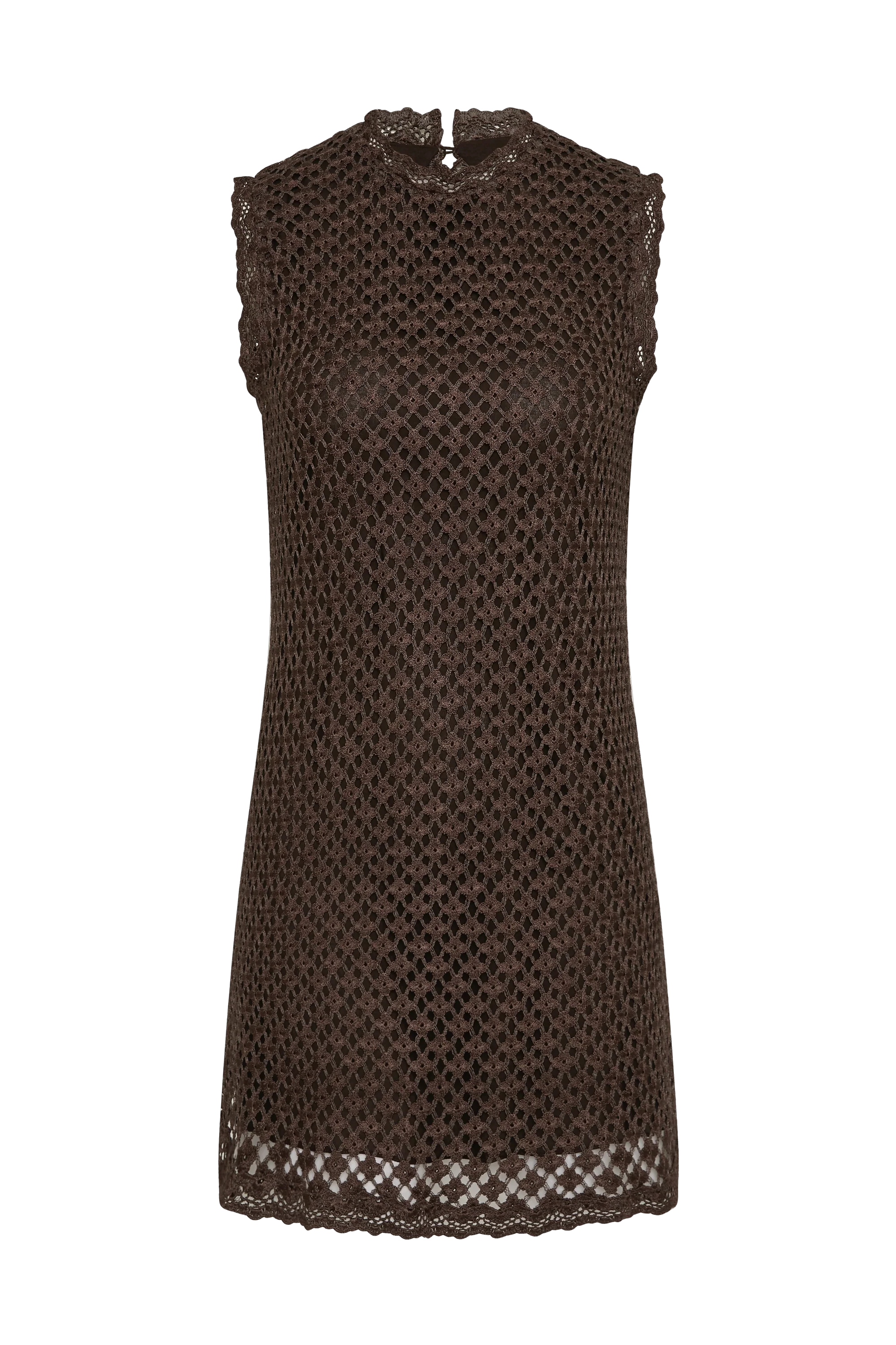Cyrene Mini Dress Floral Lace Brown - Final Sale