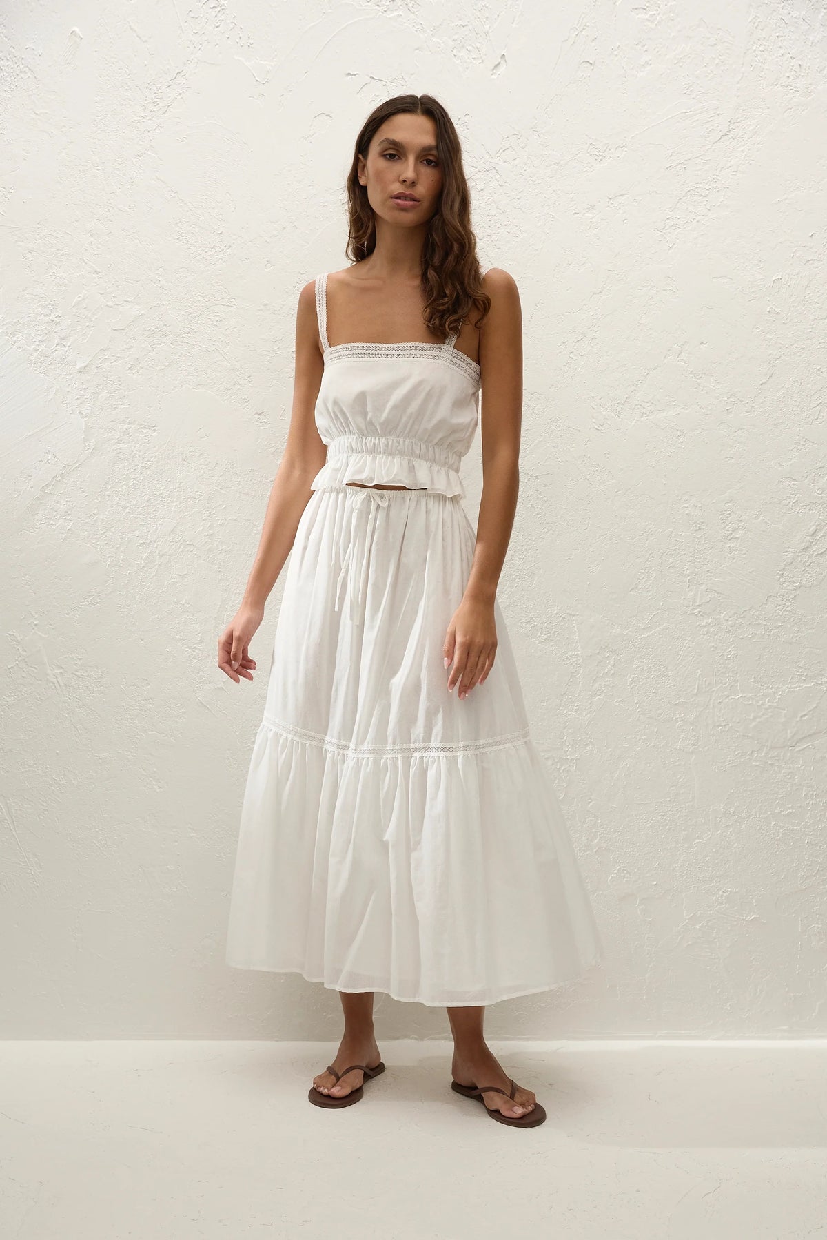 Venta Midi Skirt White - Final Sale