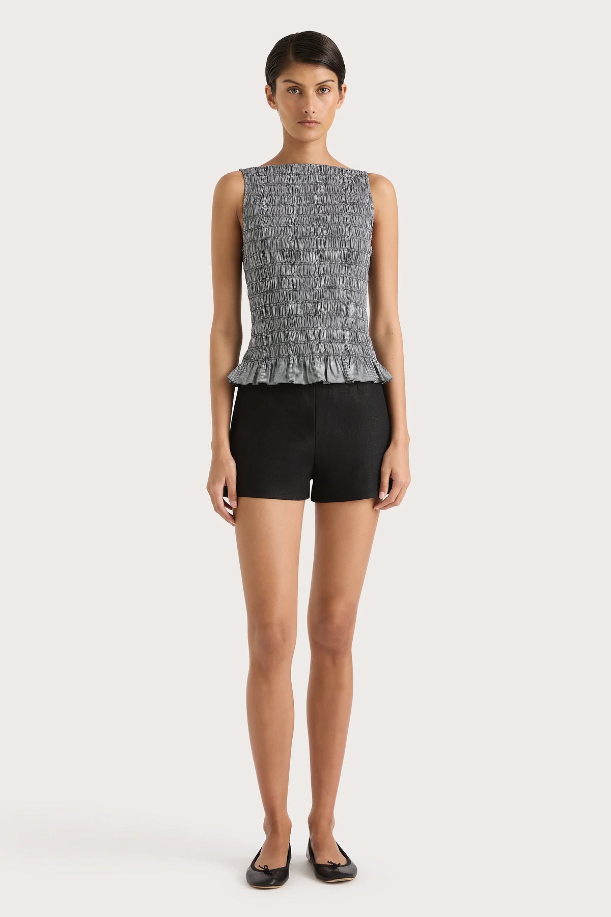 Margot Top Gingham Black - Final Sale