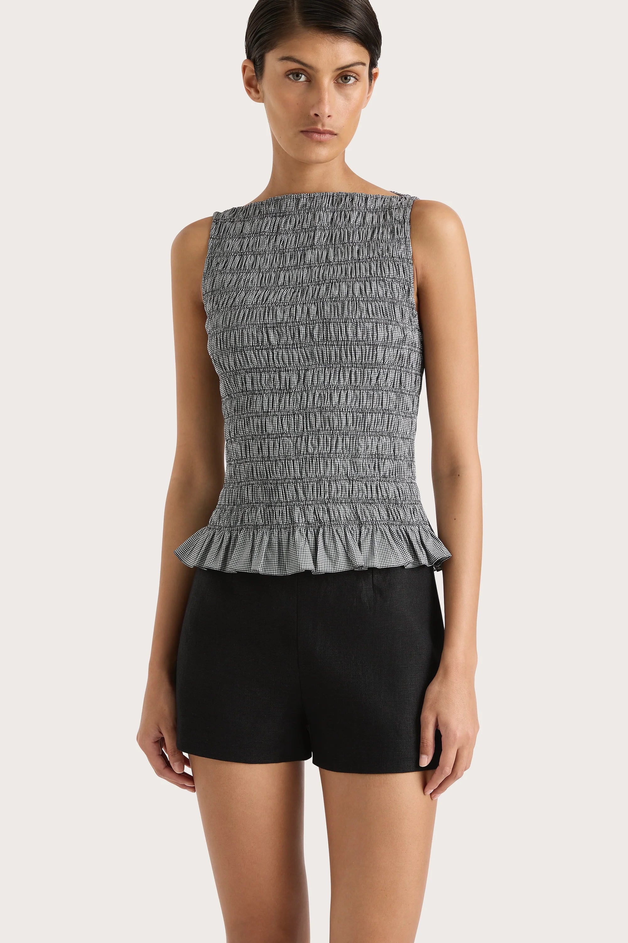 Margot Top Gingham Black - Final Sale