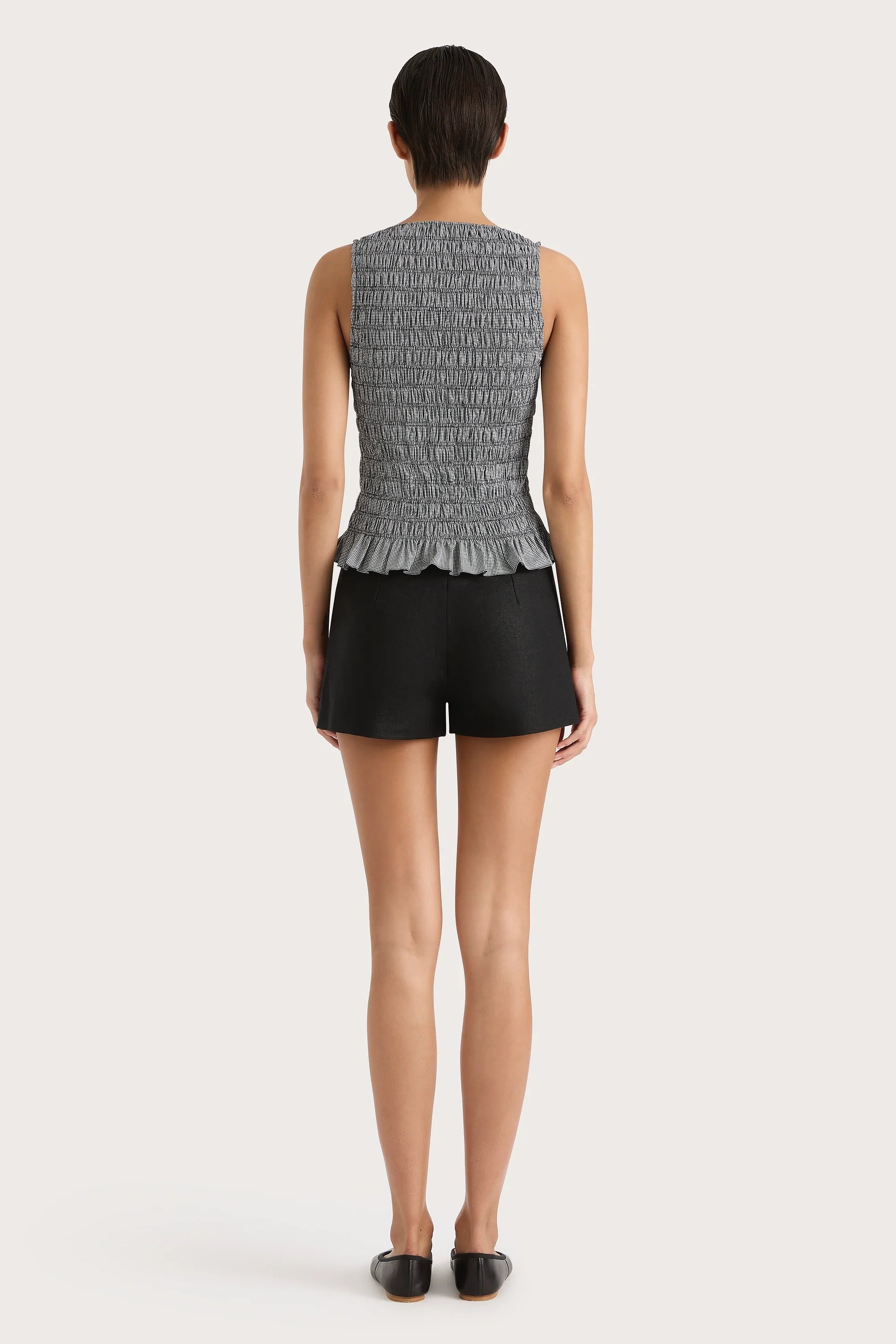 Margot Top Gingham Black - Final Sale