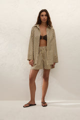 Clemente Short Carmen Stripe Sand Cedar