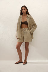 Clemente Shirt Carmen Stripe Sand Cedar