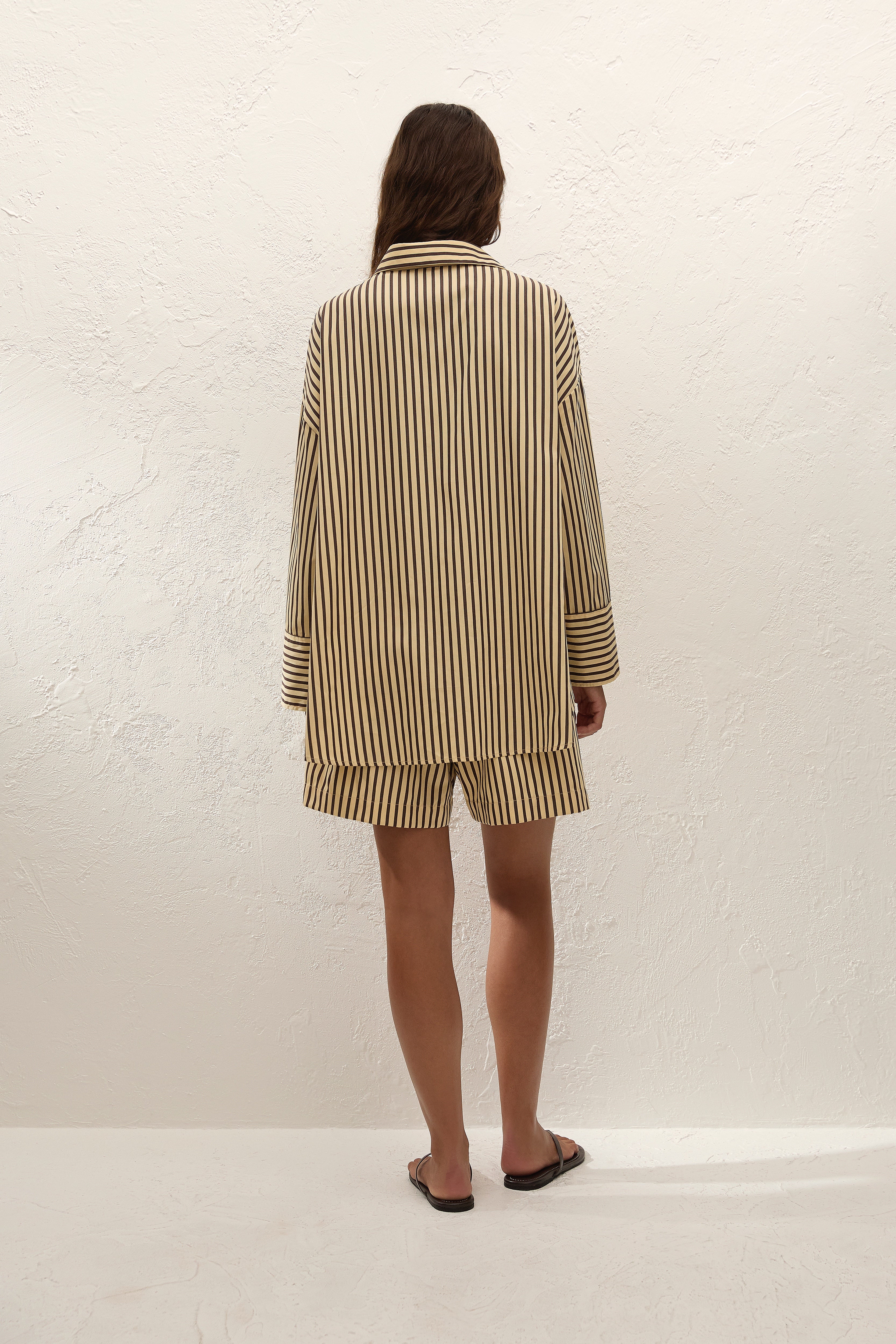 Clemente Short Carmen Stripe Sand Cedar