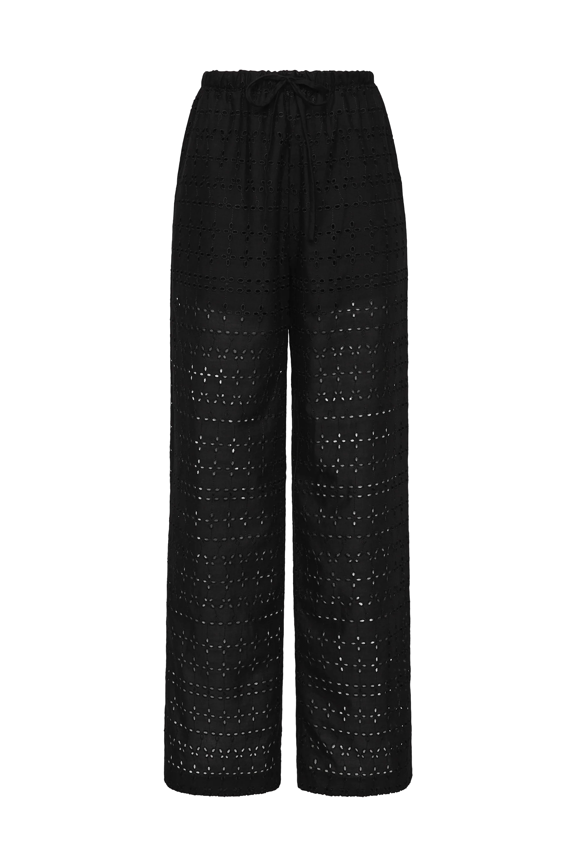 Ella Pant Agnes Broderie Anglaise Black - Final Sale