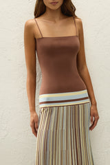 Esenia Knit Dress Sky Blue Pale Yellow Stripe