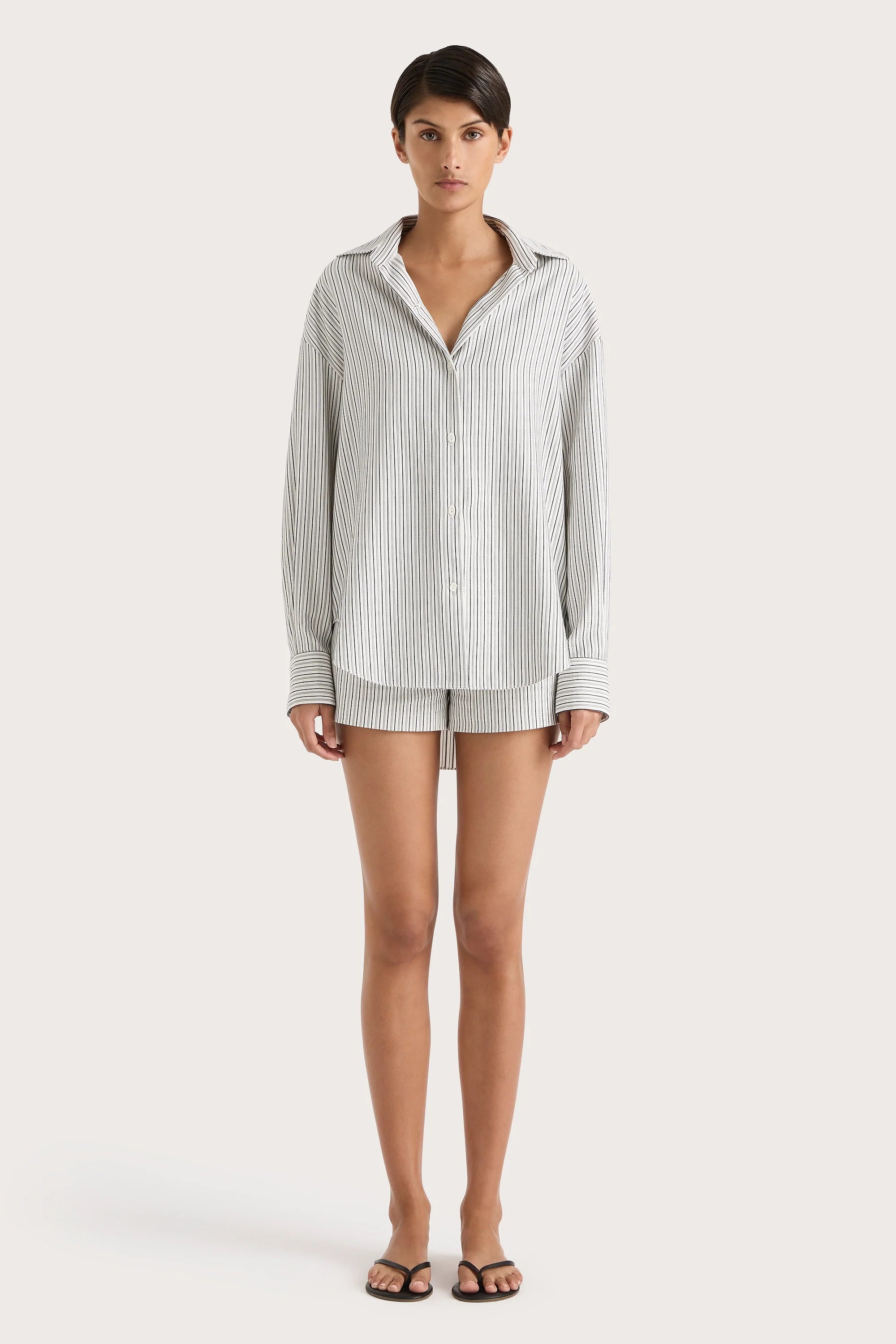 En Vau Shirt Navy Stripe - Final Sale
