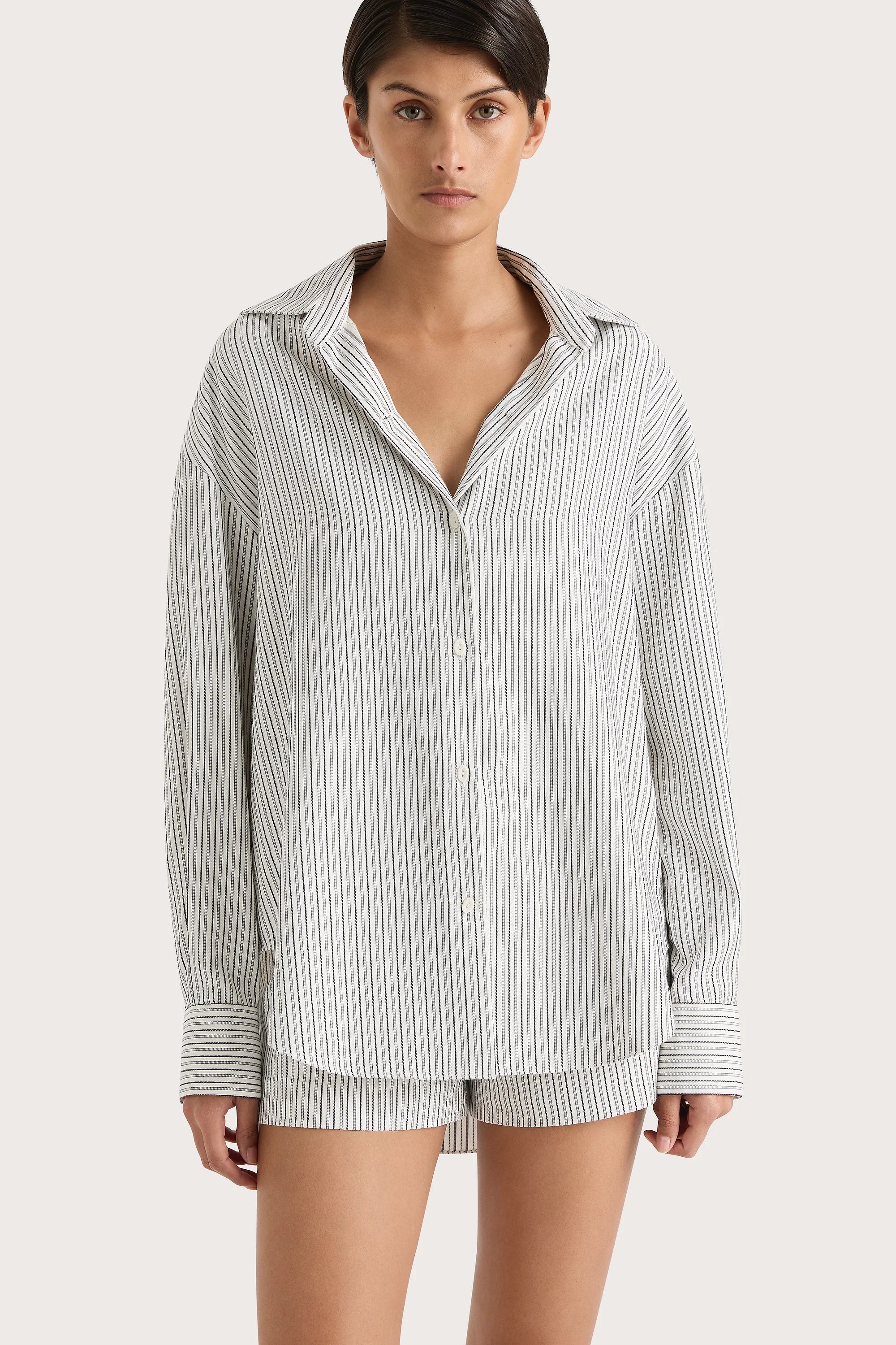 En Vau Shirt Navy Stripe - Final Sale