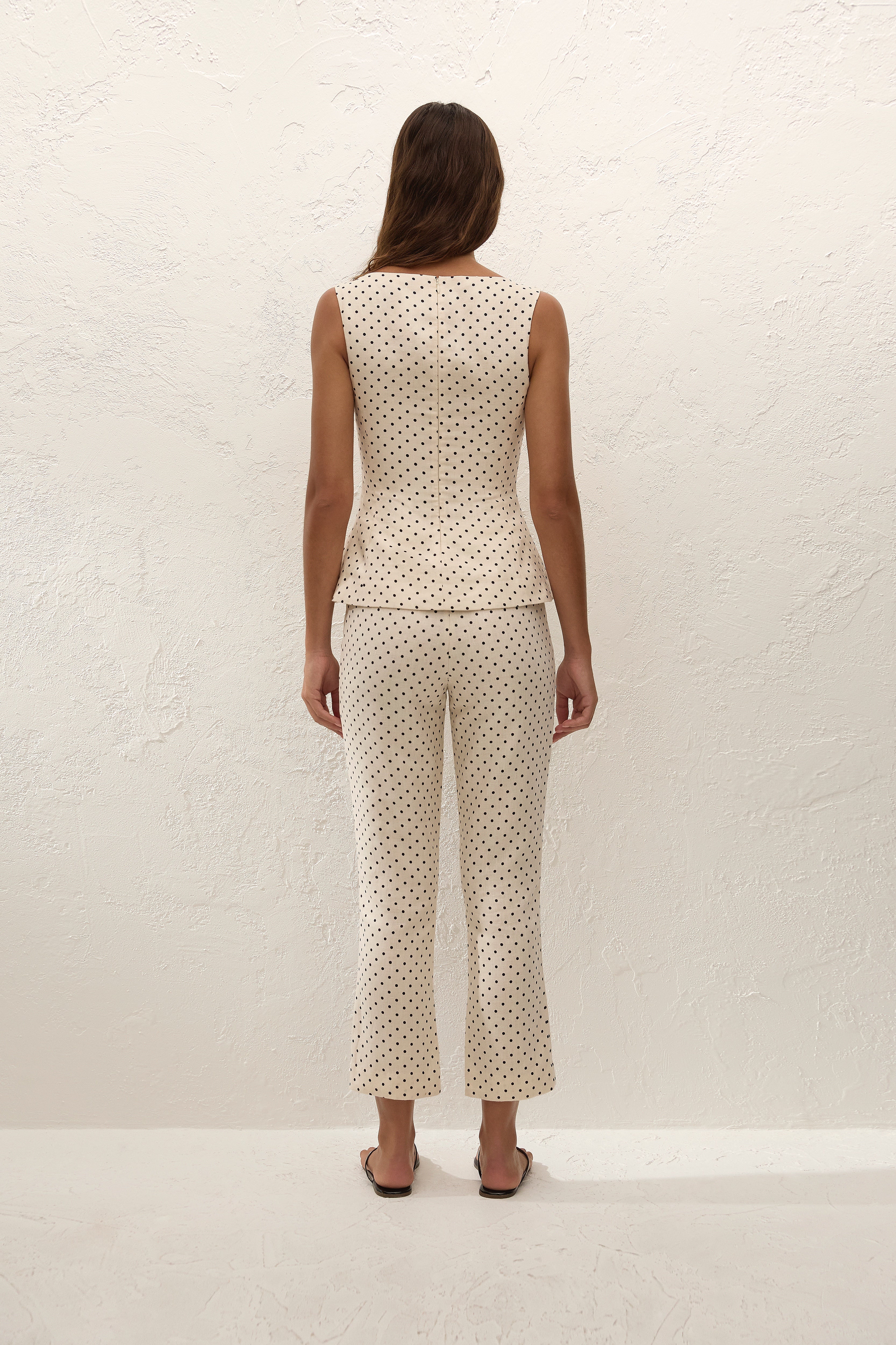 Iria Capri Pant Lola Polka Dot Cream Black