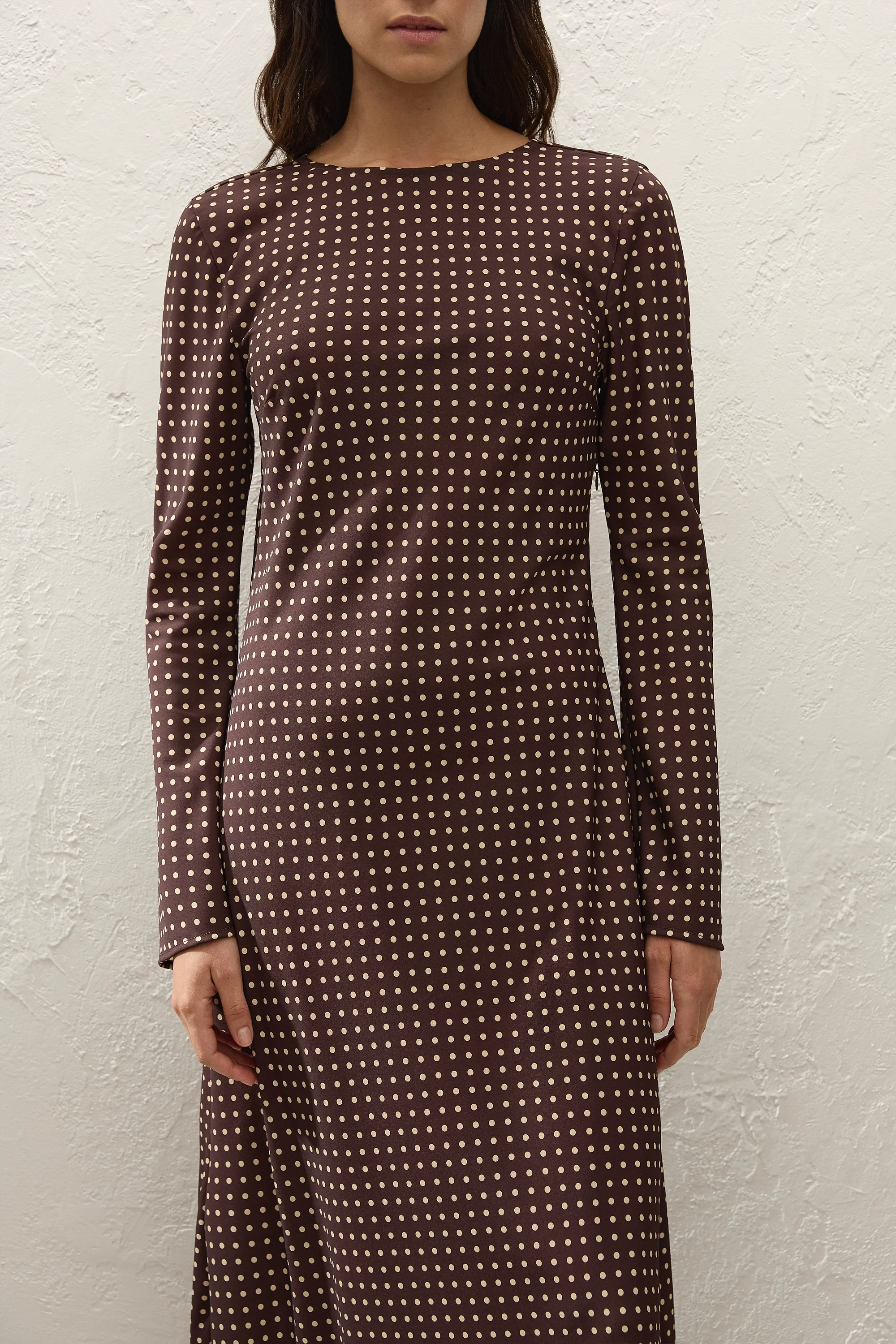 Mesa Maxi Dress Polkadot Chocolate Plum - Final Sale
