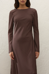 Mesa Maxi Dress Polkadot Chocolate Plum - Final Sale