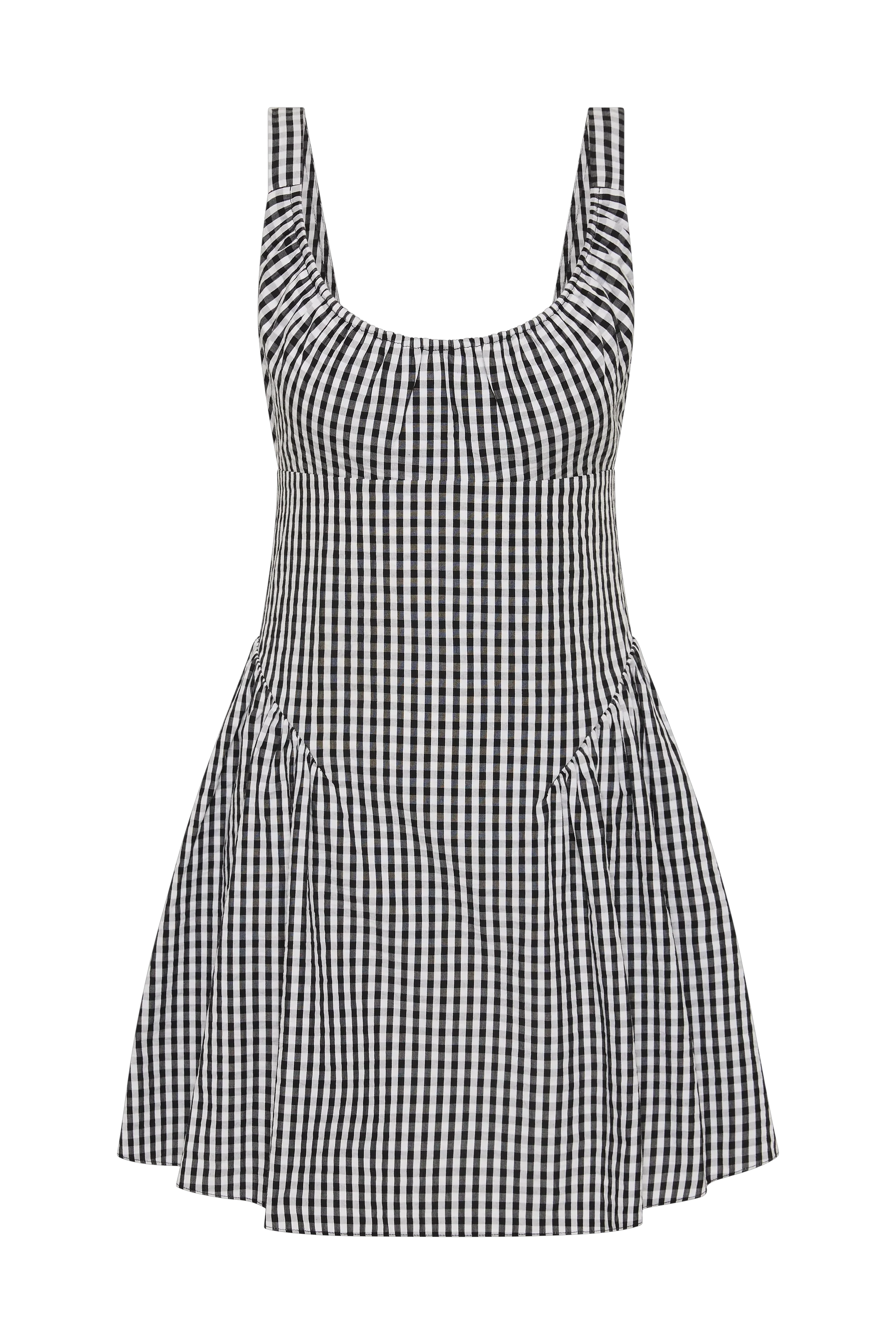 Marcella Mini Dress Black Textured Gingham - Final Sale
