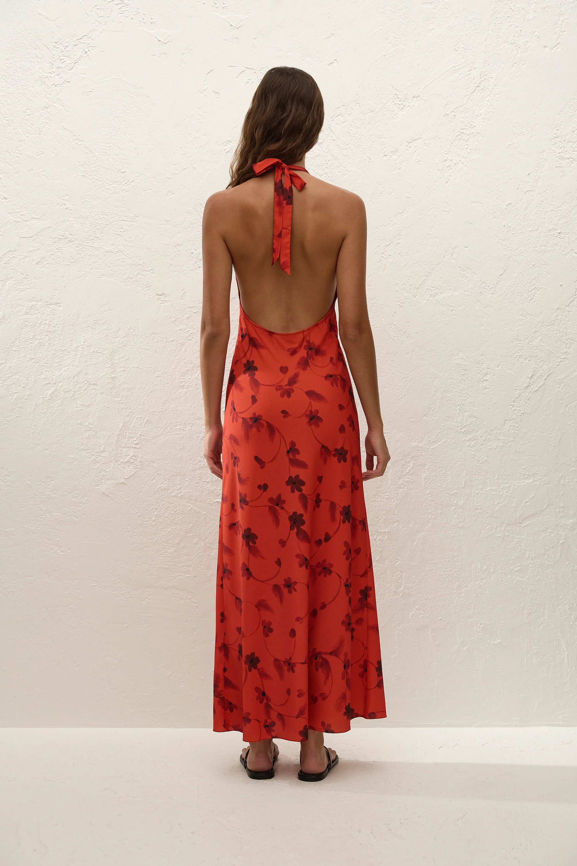 Rosa Maxi Dress Pirazzo Floral Rosso - Final Sale
