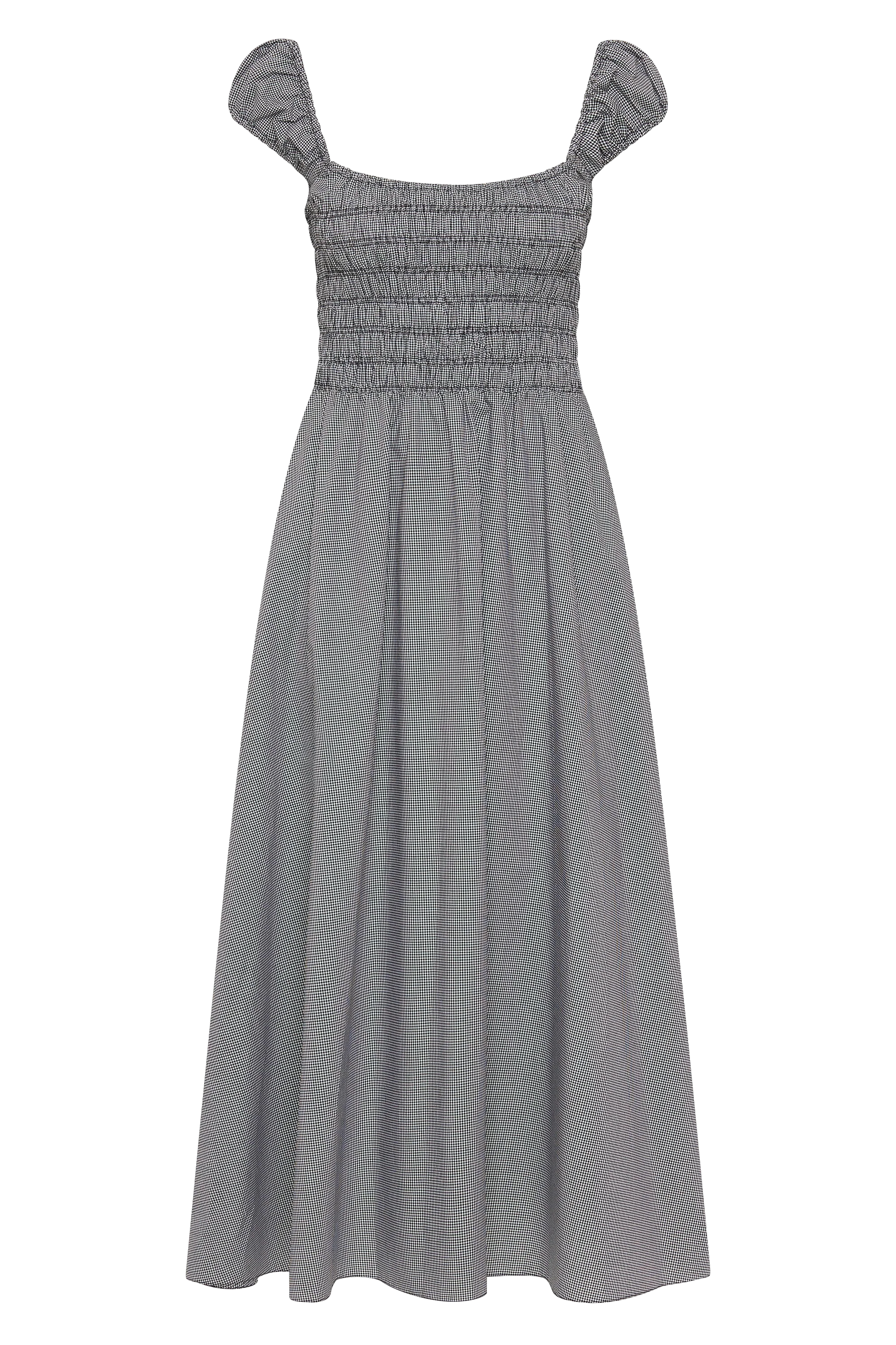 Amelie Midi Dress Gingham Black - Final Sale