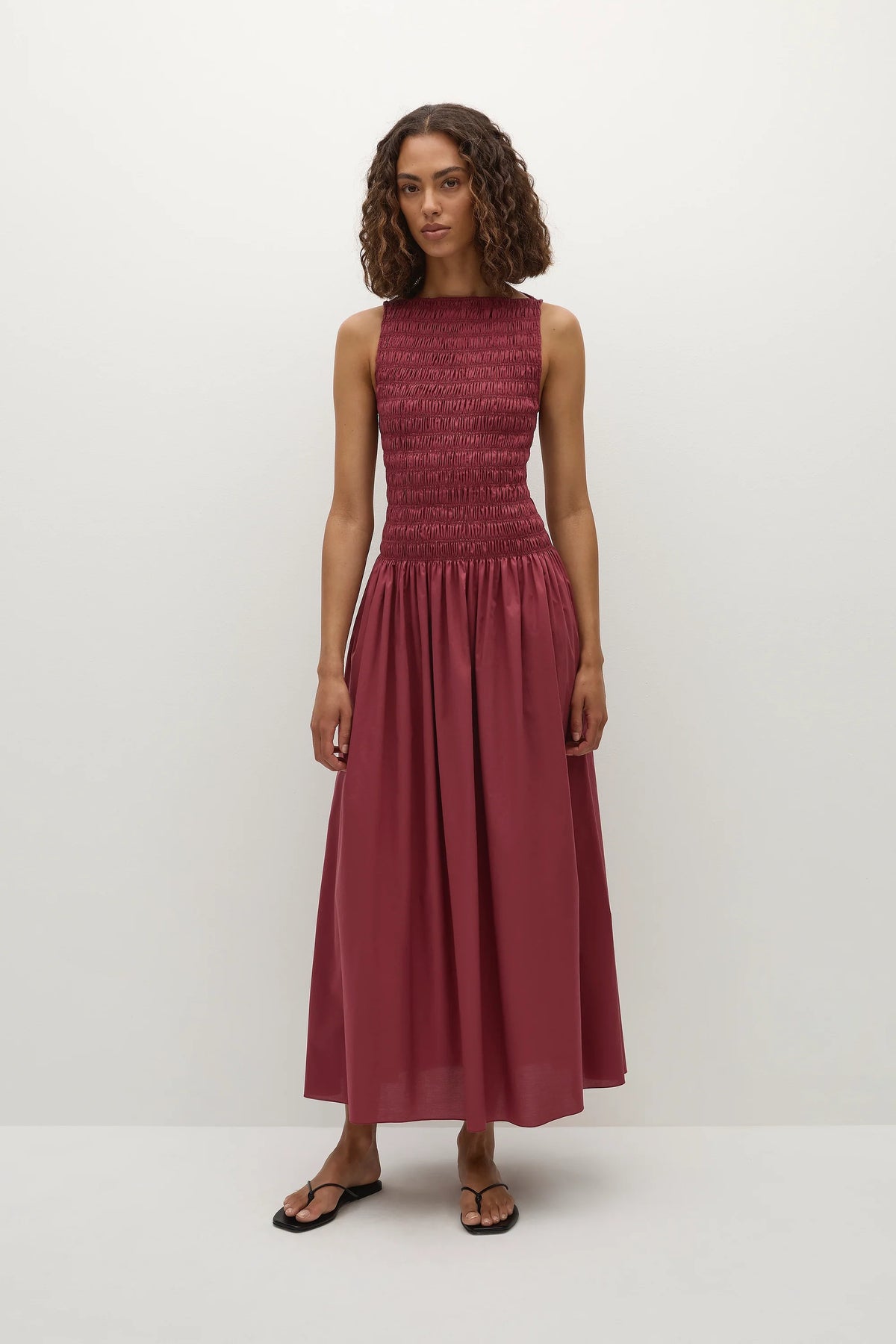 Margot Midi Dress Rhubarb